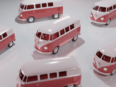 Volkswagen T1 3d blender blender3d cinema4d cute illustration isometry lowpoly volkswagen