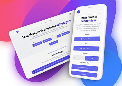 TransferSaver - Money exchange comparator application branding exchange graphic design mobile money transfer ui