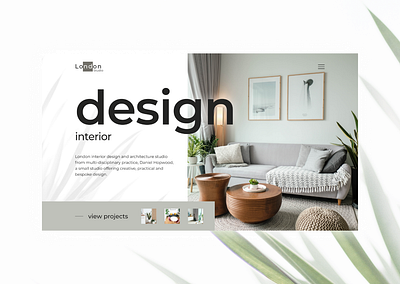 Interior Studio/Landing Page branding design furniture interior design interior studio landing page minimal product design ui ux web website