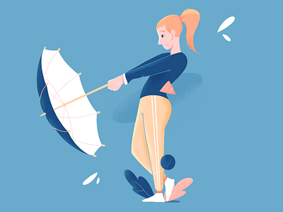 Get your Umbrella ready 2d character activities animation artist characer charachter design design dribble illustration love rainy seasons travel umbrella umbrellas vector wet