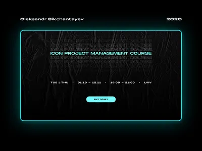 Project management course | Event agency 2020 black course dark ui event event agency events green lviv minimalism stroke ui design uidesign ukraine web design