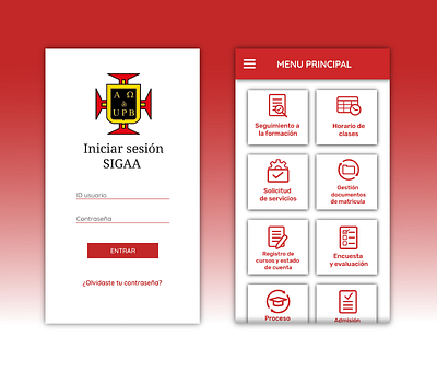 Inicio - Menú principal app design ui ux