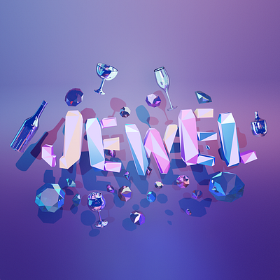 jewel 3d 3d art blender 3d blender3dart color design designs jewelry logo modeling party pop render typeface typogaphy typography art ミニチュア