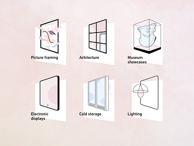 Illustrations for invisible glass shop category design glass icon illustration minimal ui ux vector web website