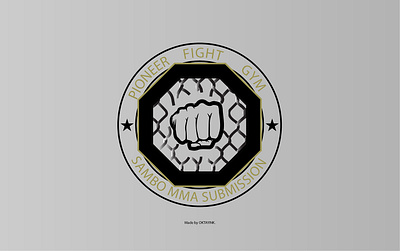 PIONEER FIGHT GYM art branding design fighting flat graphic design illustration illustrator logo minimal vector