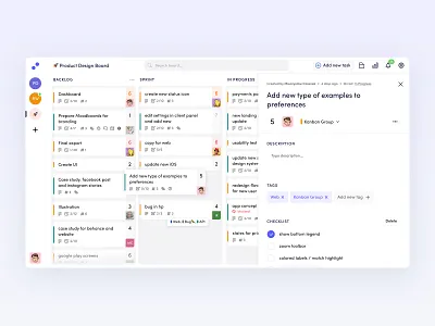 Kanban Board / Task Manager app board boards clean concept design interface kanban list manager page product design task task list ui ux web