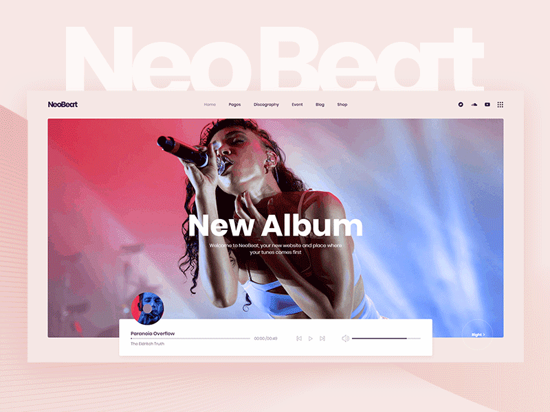 NeoBeat - Music WordPress Theme album band band tour elementor festival music music artist music band music festival music label music platform music producer music shop record label