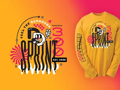 Sprint Shirts glitchy illustration shirt smileyface sprint techy trippy tshirt wavy y2k