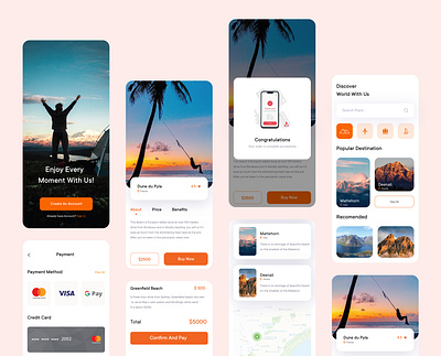 Travelling Mobile App app design clean illustration minimal mobile ui mobile uiux simple tour tourism tourist tours travel travel agency travel ui travelling ui ui uiux