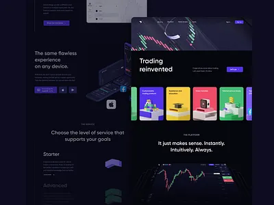 Broker's home page blockchain cfd crypto dark design finance forex landing landing page ui ux web website website design