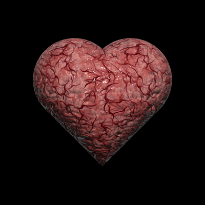 Brain inside the heart 3d brain heart ill illustration