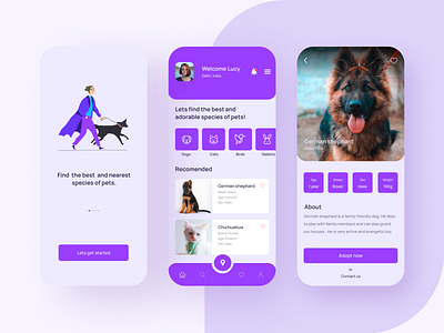 Pet UI app cats design designer dogs illustration mobileapp mobiledesign petstore ui ux