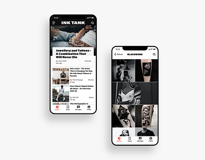 INK TANK app apple clean design ios minimal tattoo ui ux