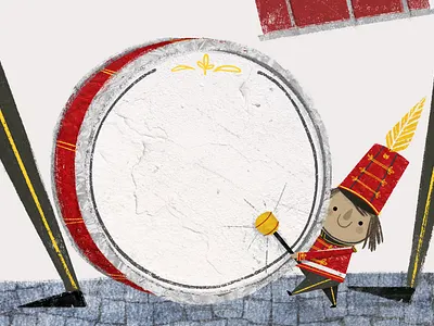 🥁 The Little Drummer in the Big Marching Band book illustration childrens book childrens book illustration childrens illustration drummer illustration illustrator marching band photoshop picture book textures