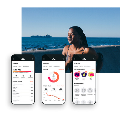 Fitted clean design exercise fitness interaction minimal ui ux web app workout