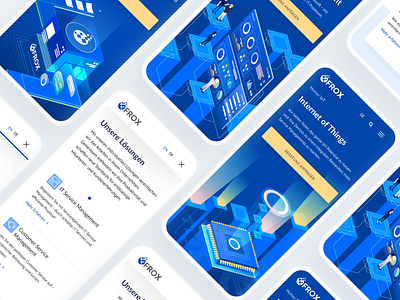 FROX mobile UI blue clean concept corporate design desktop deutsch digital illustration isometric landing page mobile service software swiss ui ux vector web design website