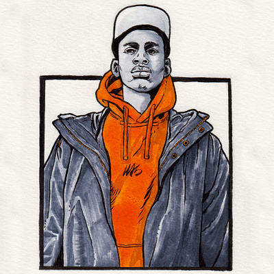 COOLIN 300 artwork brush pens copicmarkers design illustration inking inktober portrait illustration