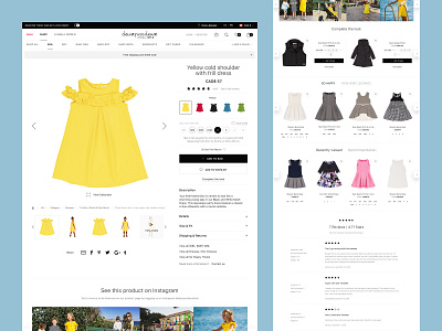 Deux Par Deux website. Product page baby babygirl clothing ecommerce ecommerce app fashion kids magento 2 minimal mobile product page design responsive shop store ui web webdesign website