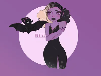 Meet Ronia! bat character color design digital illustration digitalart drawing dribble illustration art oc purle vampire witches witchgirl
