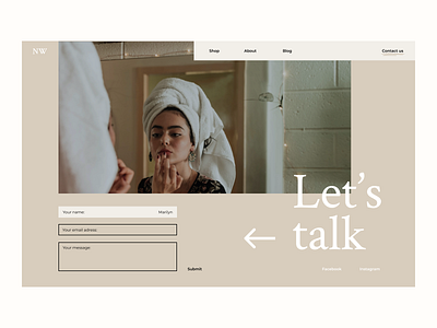 DAILY UI 028 - CONTACT US branding branding and identity contact form contact page contact us contact us page cosmetics daily ui dailyui dailyui 028 dailyui28 design desktop neutral colors ui ui ux design ui design ui ux ux website
