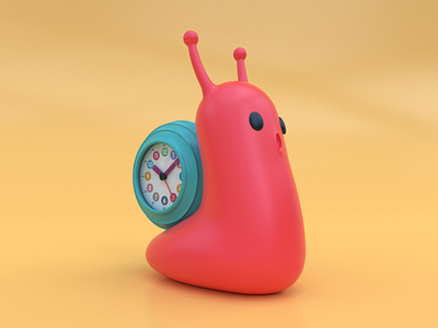 3D Product Design_#02 Snail Clock 3d 3d animation 3d clock 3d concept 3d model 3d modeling 3d product 3d product design 3d toy clock colorful colors concept art design dribbble maya 3d product product design snail toy