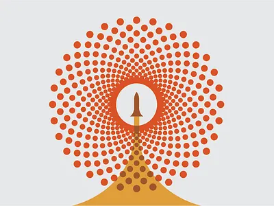 Rocket circle dot rocket space sun