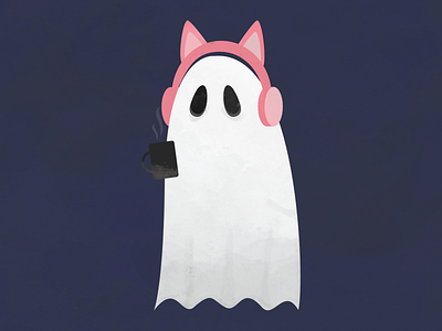 e-ghost flat halloween illustration vector