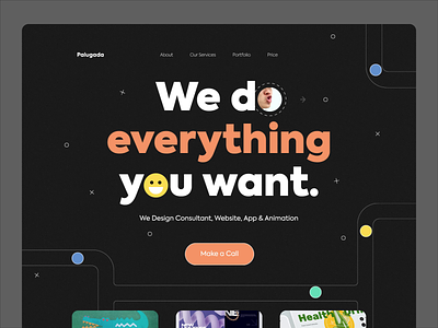 Palugada - Studio Design Website after effects animation branding design header illustration landingpage motion graphics startup studio ui uiux vector website