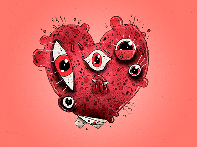 Ugly Heart art artwork character character design handmade heart illustration ugly