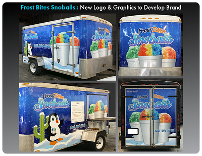 Frost Bites Snoballs - Logo, Branding, Custom Trailer Wrap adobe branding design graphic design illustrator large format logo vehicle wraps
