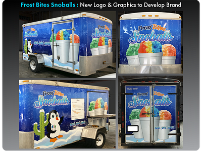 Frost Bites Snoballs - Logo, Branding, Custom Trailer Wrap adobe branding design graphic design illustrator large format logo vehicle wraps