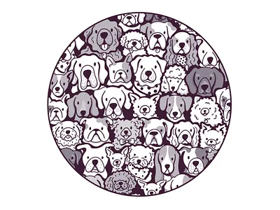 Pup Pile cute design illustration linework procreate t shirt