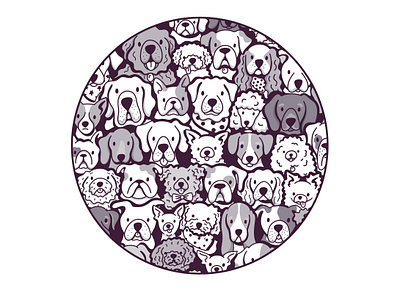 Pup Pile cute design illustration linework procreate t shirt