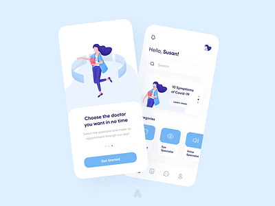 Medical App app app design application blue clean ecommerce illustration interaction design interface design iphone medical app minimal mobile screen ui uidesign user experience user interface ux uxdesign