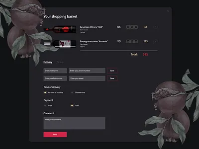 Online wine store - UX/UI delivery ecommerce ecommerce design ecommerce shop online shop online shopping online store pomegranate ui ui design user interaction user interface design ux ux design webdesign wine wine shop