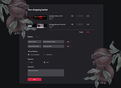Online wine store - UX/UI delivery ecommerce ecommerce design ecommerce shop online shop online shopping online store pomegranate ui ui design user interaction user interface design ux ux design webdesign wine wine shop