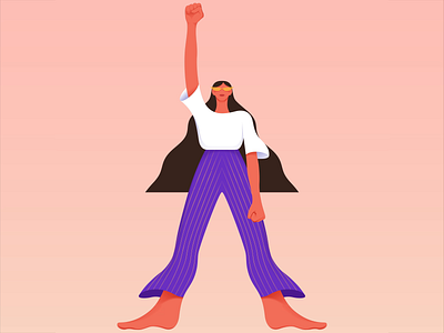 Standing Woman ✊ ae after effects aftereffects animation character animation character design fist flat flat design gif girl illustration loop minimal motion motion graphics ui vector vector character woman