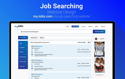 UX UI Design of a Job Searching Website (Part 2) adobe illustrator adobe xd app design illustration ui ux web design web ui