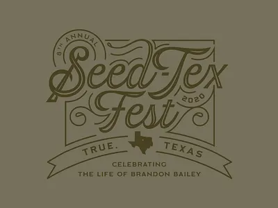 Seed-Tex Fest 2020 - Concept 1 apparel design design fest fort worth illustrator seedtex texas trust printshop tshirt design type typography vector