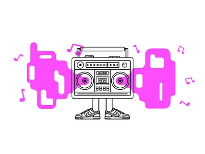 Radio digital illustration flat illustration illustration art illustrator inktober inktober2020 lineart linework radio vector