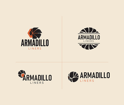 Armadillo Liners Logo Exploration branding branding design design icon illustration logo logo design logo idea vector