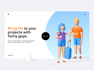 Humans 3d character kit 3d 3d icon blender character characters design colors gradient landing travelling trending ui design