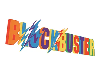 Blockbuster art blockbuster design illustration lettering type design typography vector warp