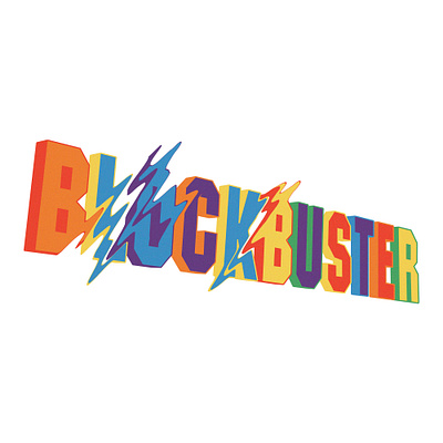 Blockbuster art blockbuster design illustration lettering type design typography vector warp