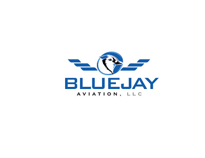 Blue Jay Aviation LLC Logo aviation bird blue branding design escuela jay llc pajaro plane school