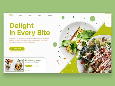 Food Web UI Design adobexd cleandesign food green ui ui design uidesign uiux uiuxdesign website websitedesign websiteui webui