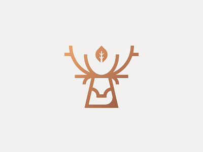 Deer logo | WIP animal animal logo branding deer design flat design graphic highlands hiking icon illustration logo logomark national park nature outdoors scotland stag tree vector