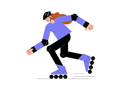 rollerblade design flat illustration logo minimal vector