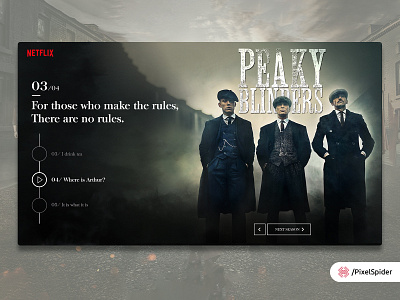 Peaky Blinders - Design Concept app interface bbc branding dailyui dailyuichallenge figmadesign peakyblinders serial thomas shelby uidesign uiux web web design website