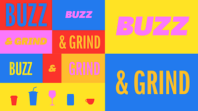 Buzz Type boxes bright buzz coffee colors futura grid grind type